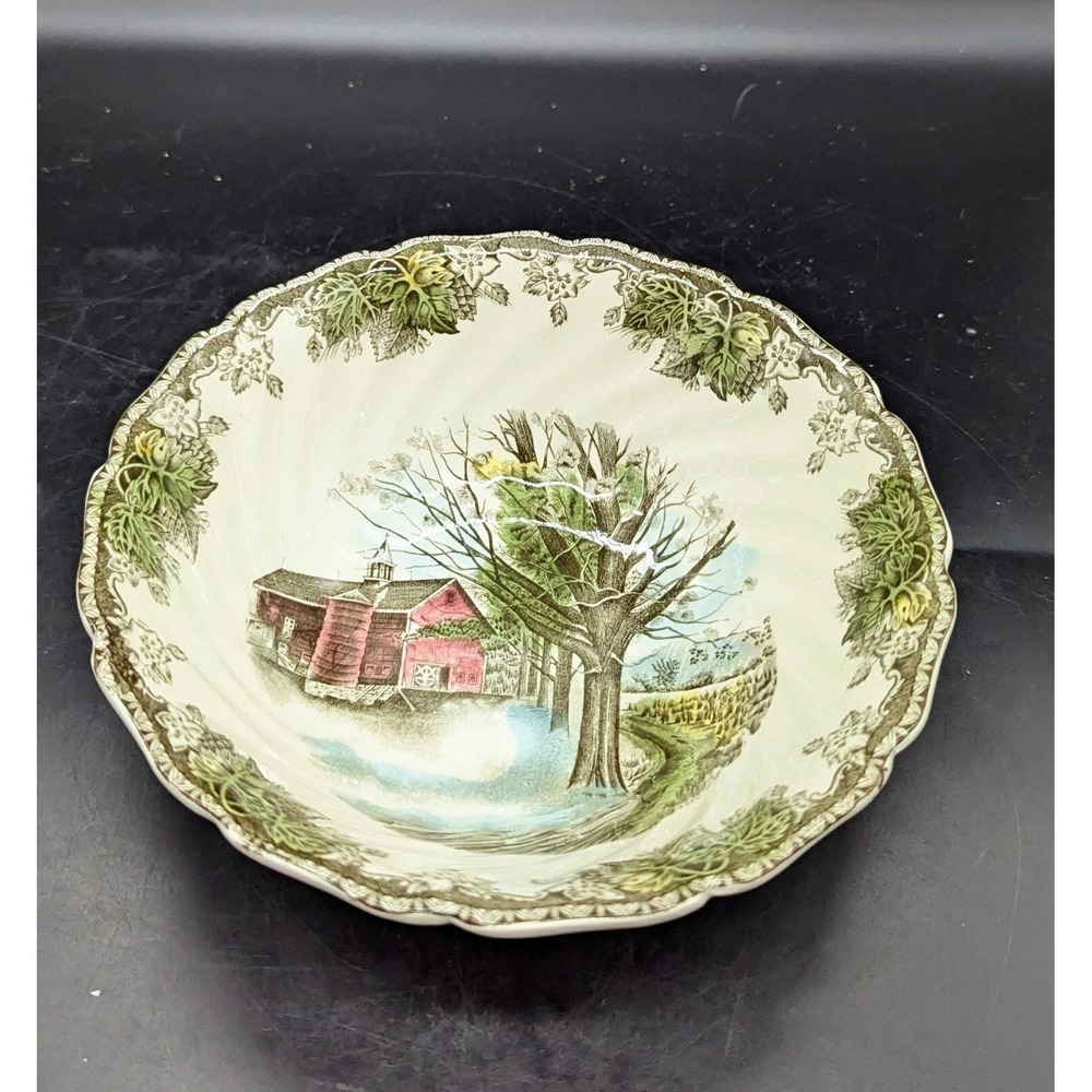 Vintage Johnson Bros FRIENDLY VILLAGE 8" Round Vegetable Bowl England